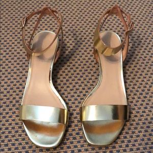 Gold strappy sandals